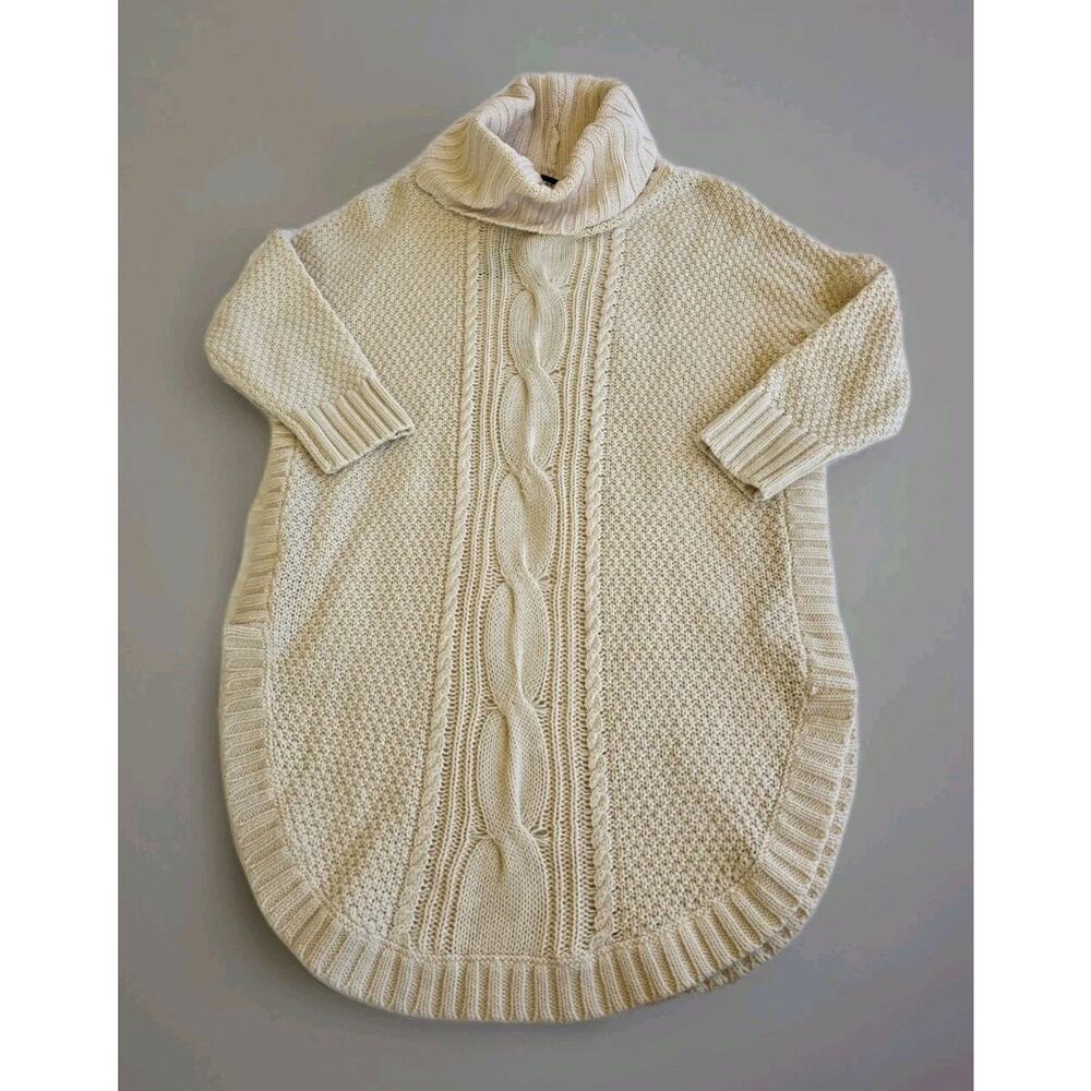Express Women's Small Petite Cable Knit Sweater 3 Quarter Sleeve Cream NWT Soft